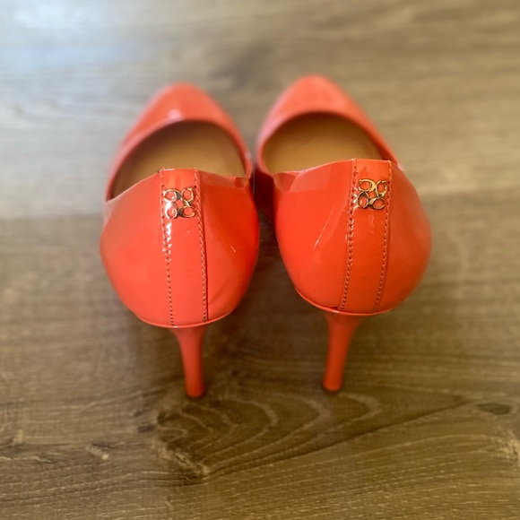 COACH | Salmon Pink Patent Leather Stilettos - Picture 3 of 8